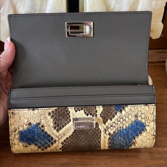 Fendi Multi Color Python Excotic Turn Lock Wallet EUC (with COA) - Picture 4 of 12